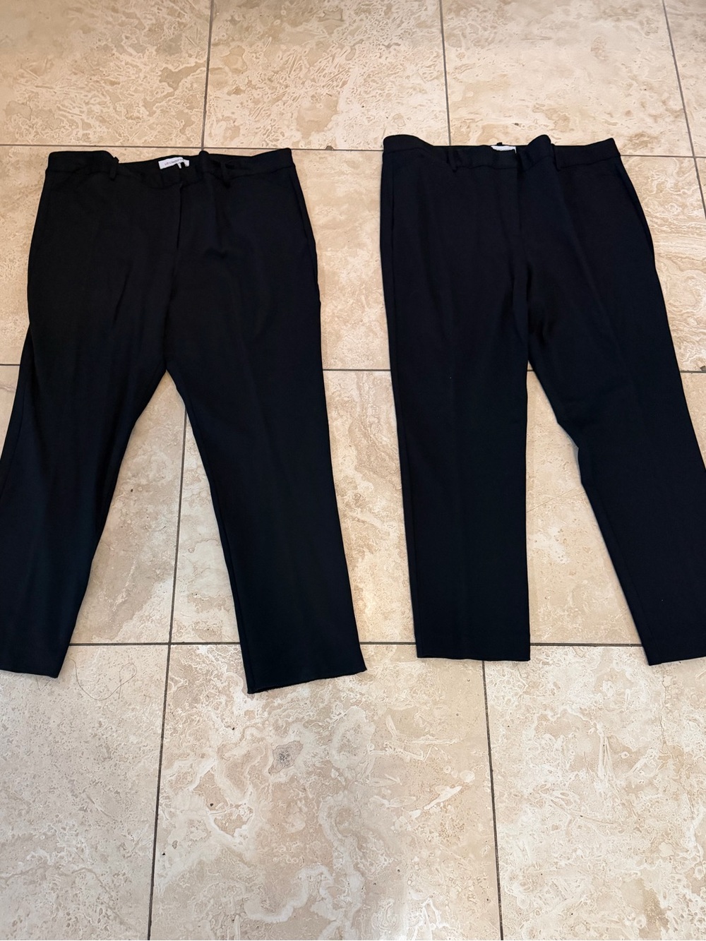 2 Pair Liz Claiborne EMMA Pants Womens 16 Black Audra Curvy Trouser Straight